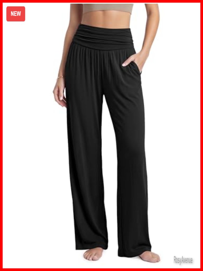 Wide Leg Palazzo Lounge Pants With Pockets 92% Rayon 8% Spandex Lightweight